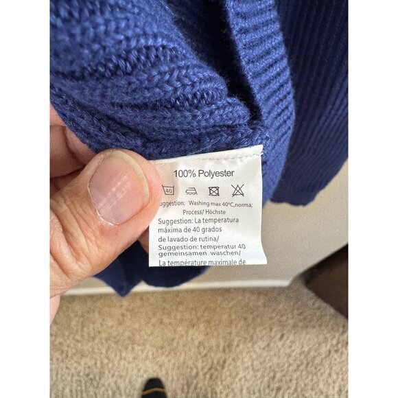NWT-Coofandy Women's Blue Sweater Size M cardigan long sleeve zip‎ up polyester - Picture 4 of 7